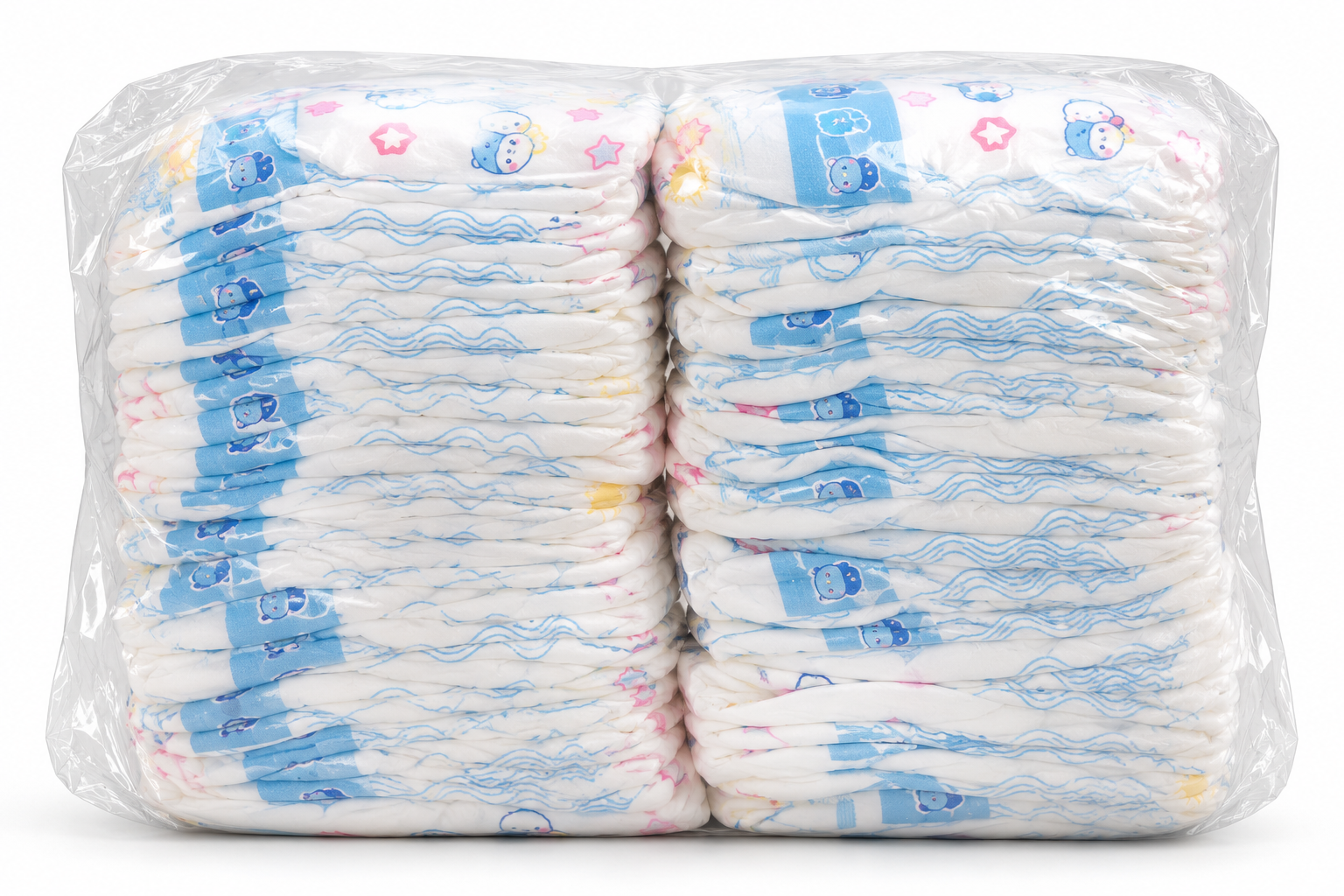 bulk pack of disposable baby diapers (nappies)