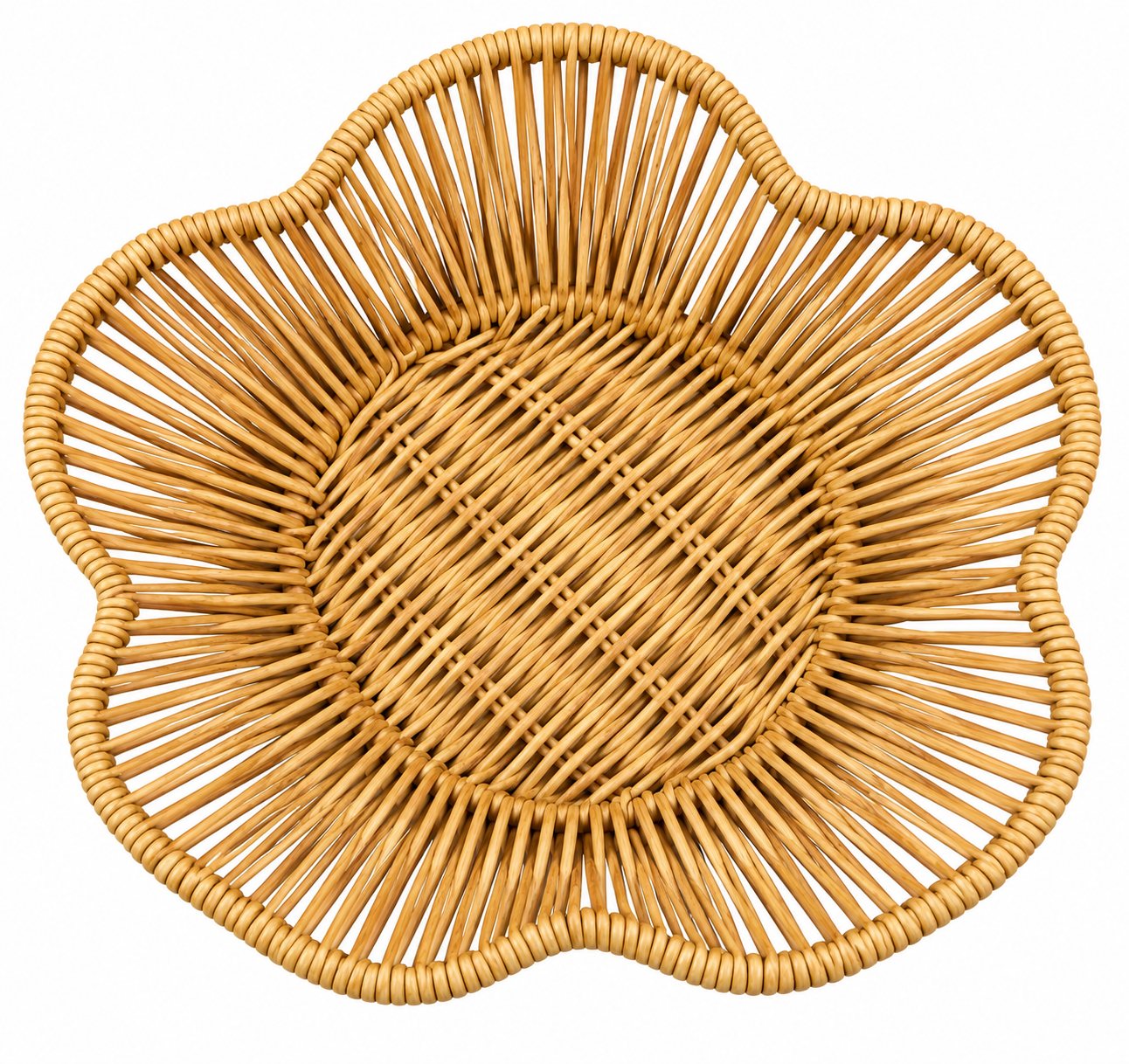 woven rattan basket tray